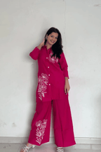 Majestic Diva Hot Pink Floral Print Co-Ord Set
