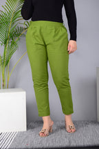 Majestic Diva's Women’s High Waist Olive Green Tapered Pants