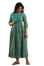 Majestic divas Cotton Turquoise Floral Maternity Feeding Kurta Dress with Dual Zippers