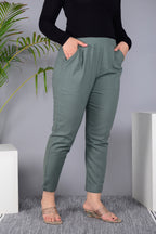 Majestic Diva's Women’s High Waist Dusty Grey Tapered Pants