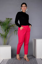 Majestic Diva's Women’s High Waist Hot Pink Tapered Pants