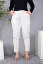 Majestic Diva's Women’s High Waist Off-White Tapered Pants