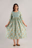 Majestic divas Cotton Pastel Sky Blue Printed Maternity Feeding Kurta Dress with Dual Zippers