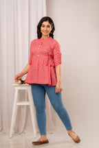 Majestic Divas Blush Petal Peplum Top