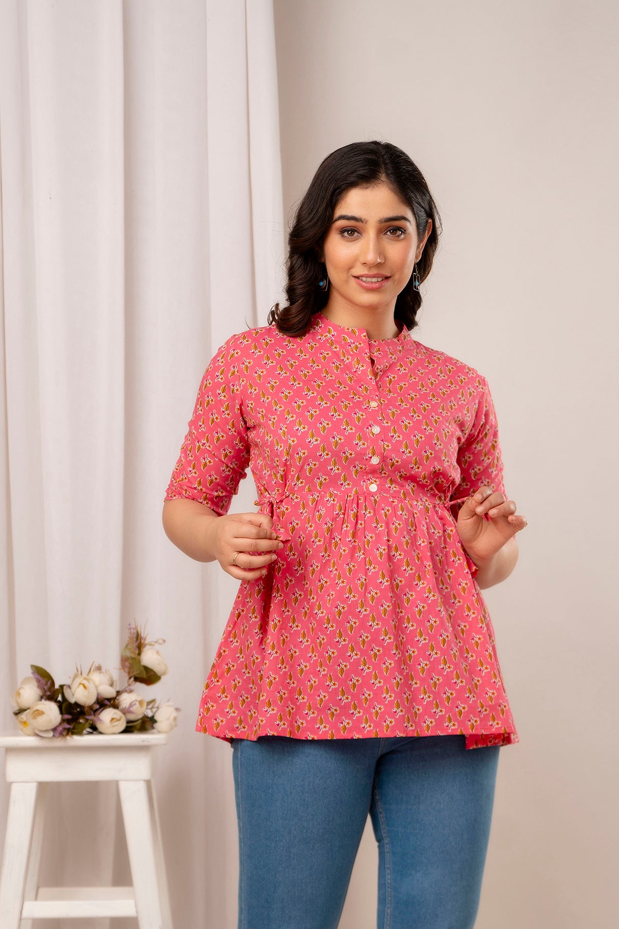 Majestic Divas Blush Petal Peplum Top