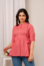 Majestic Divas Blush Petal Peplum Top