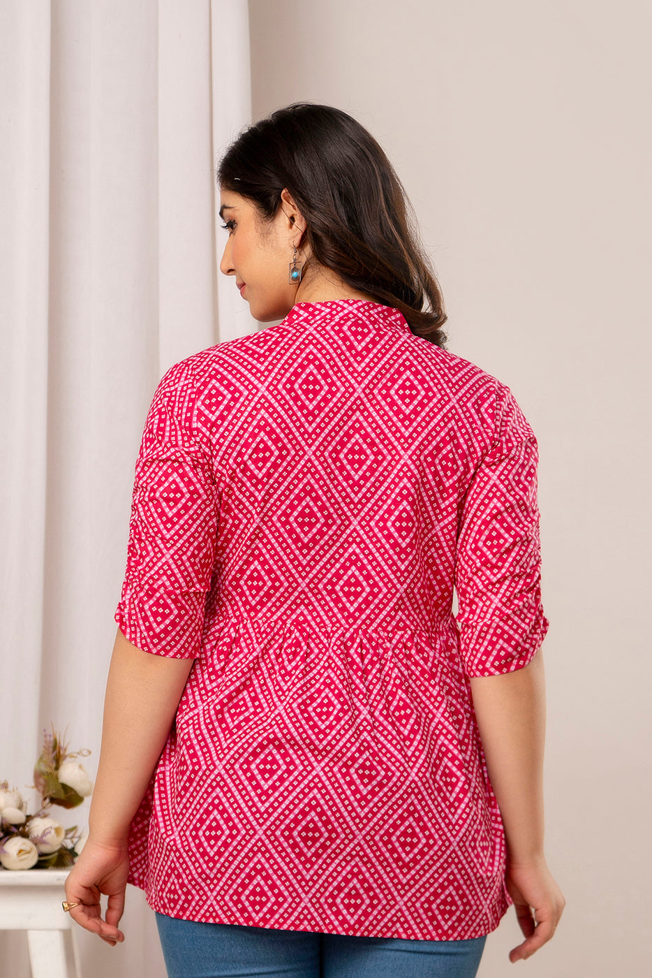 Majestic Divas Ruby Ikat Peplum Top