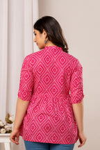 Majestic Divas Ruby Ikat Peplum Top