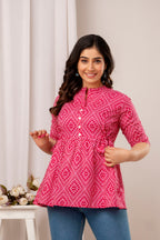 Majestic Divas Ruby Ikat Peplum Top