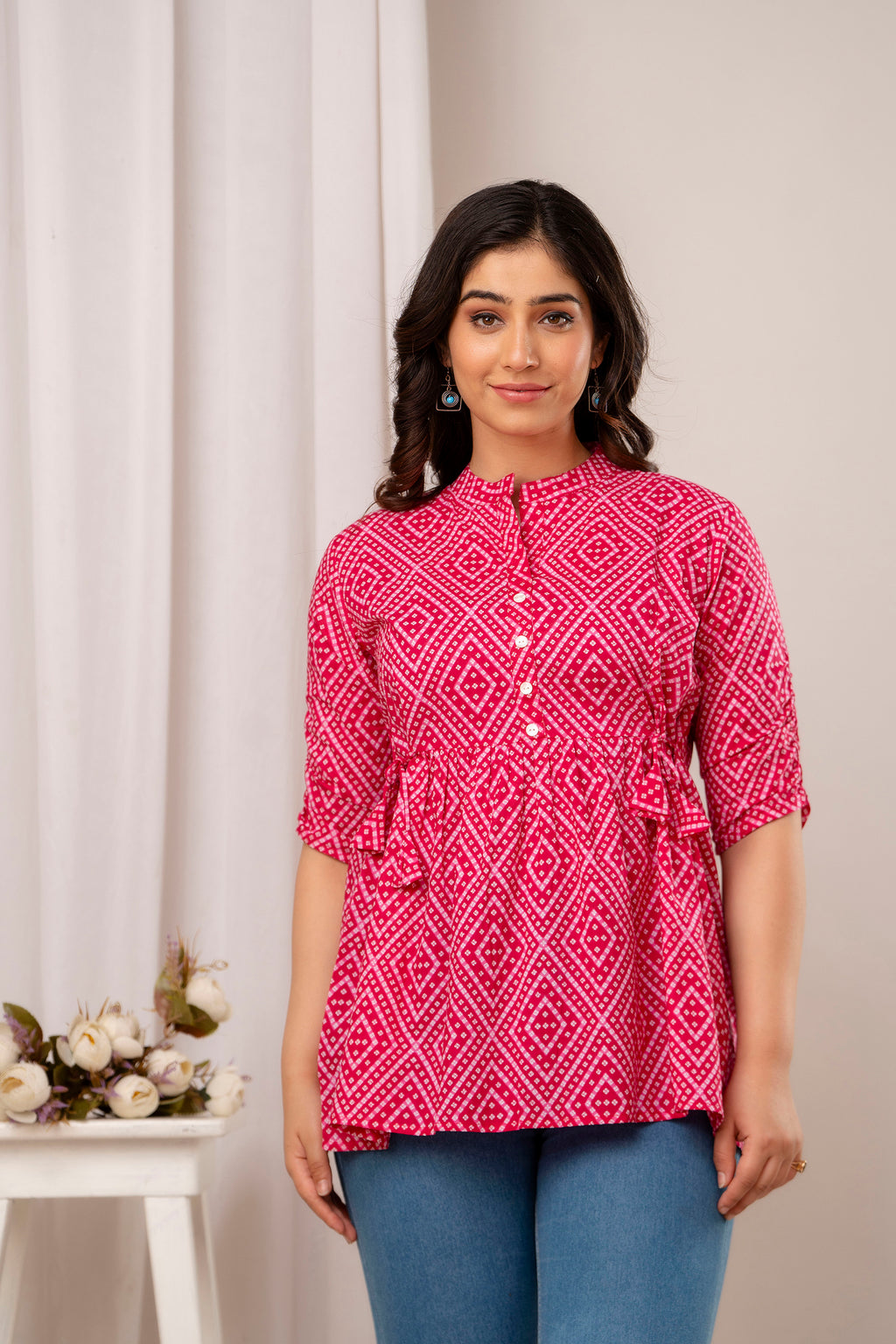 Majestic Divas Ruby Ikat Peplum Top