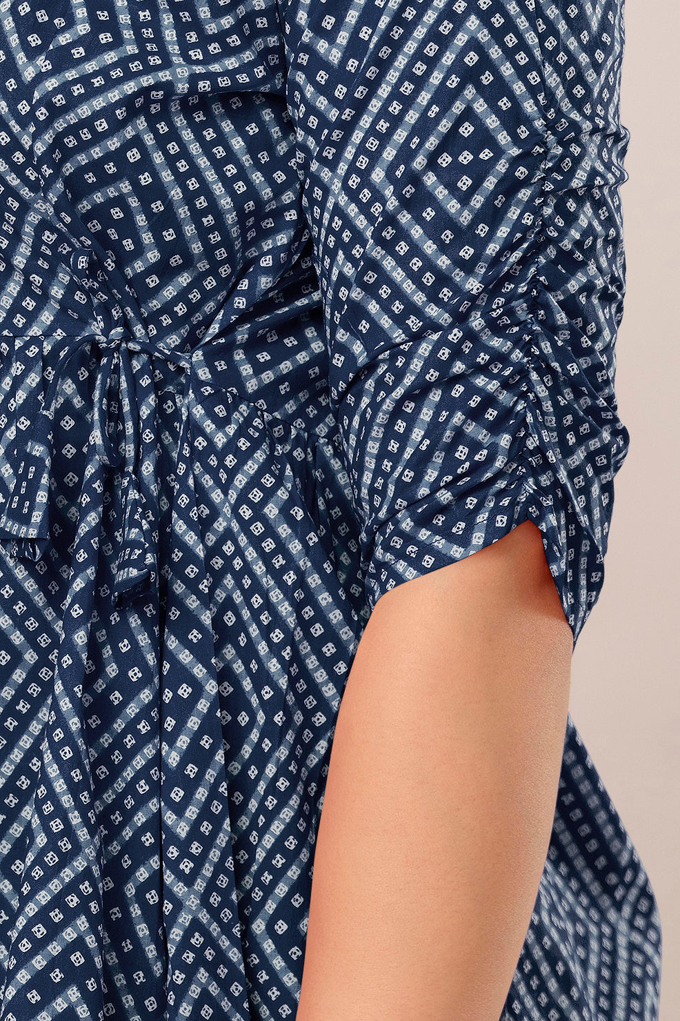 Majestic Divas Indigo Ikat Peplum Top