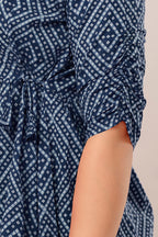 Majestic Divas Indigo Ikat Peplum Top