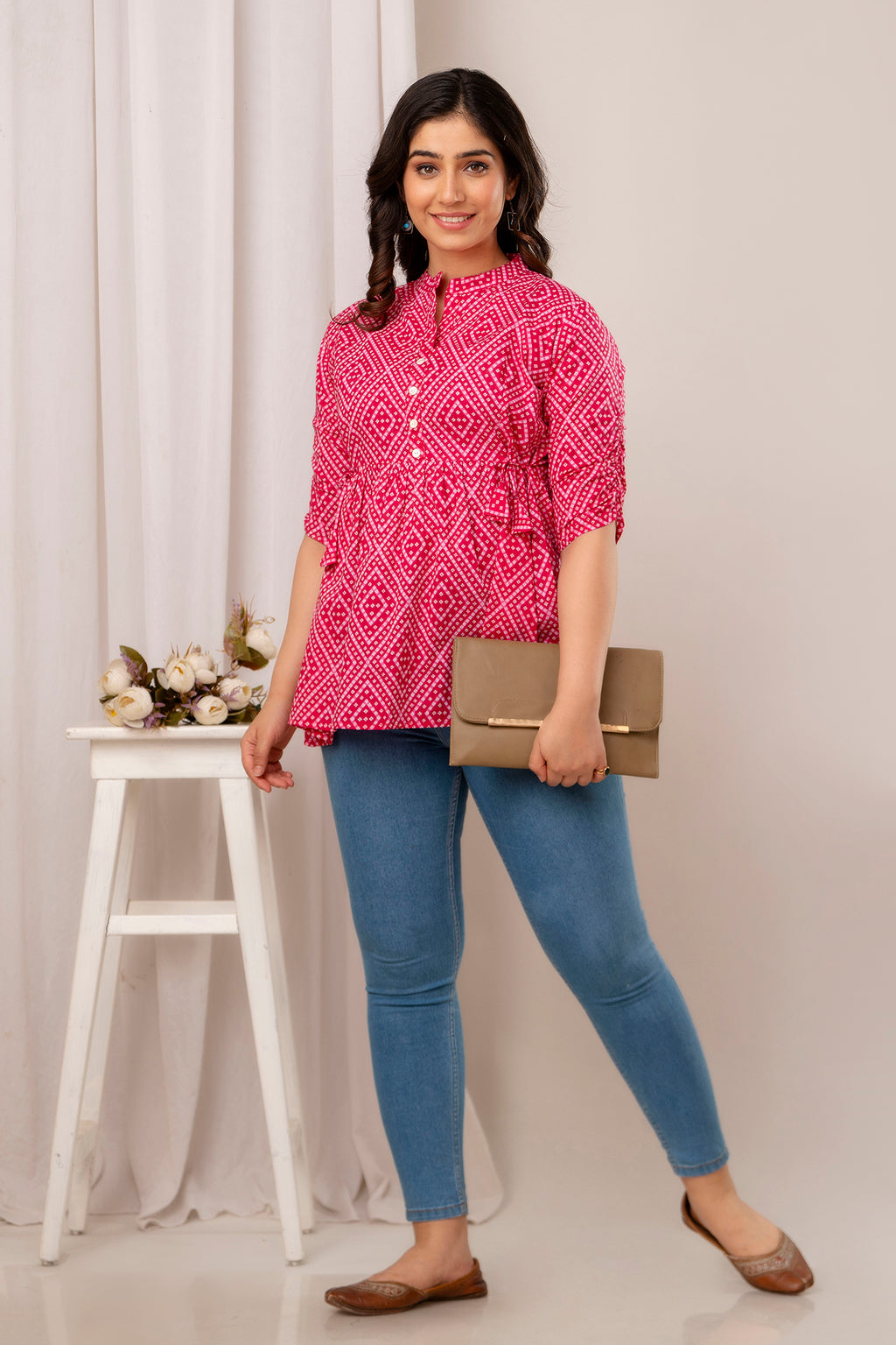 Majestic Divas Ruby Ikat Peplum Top