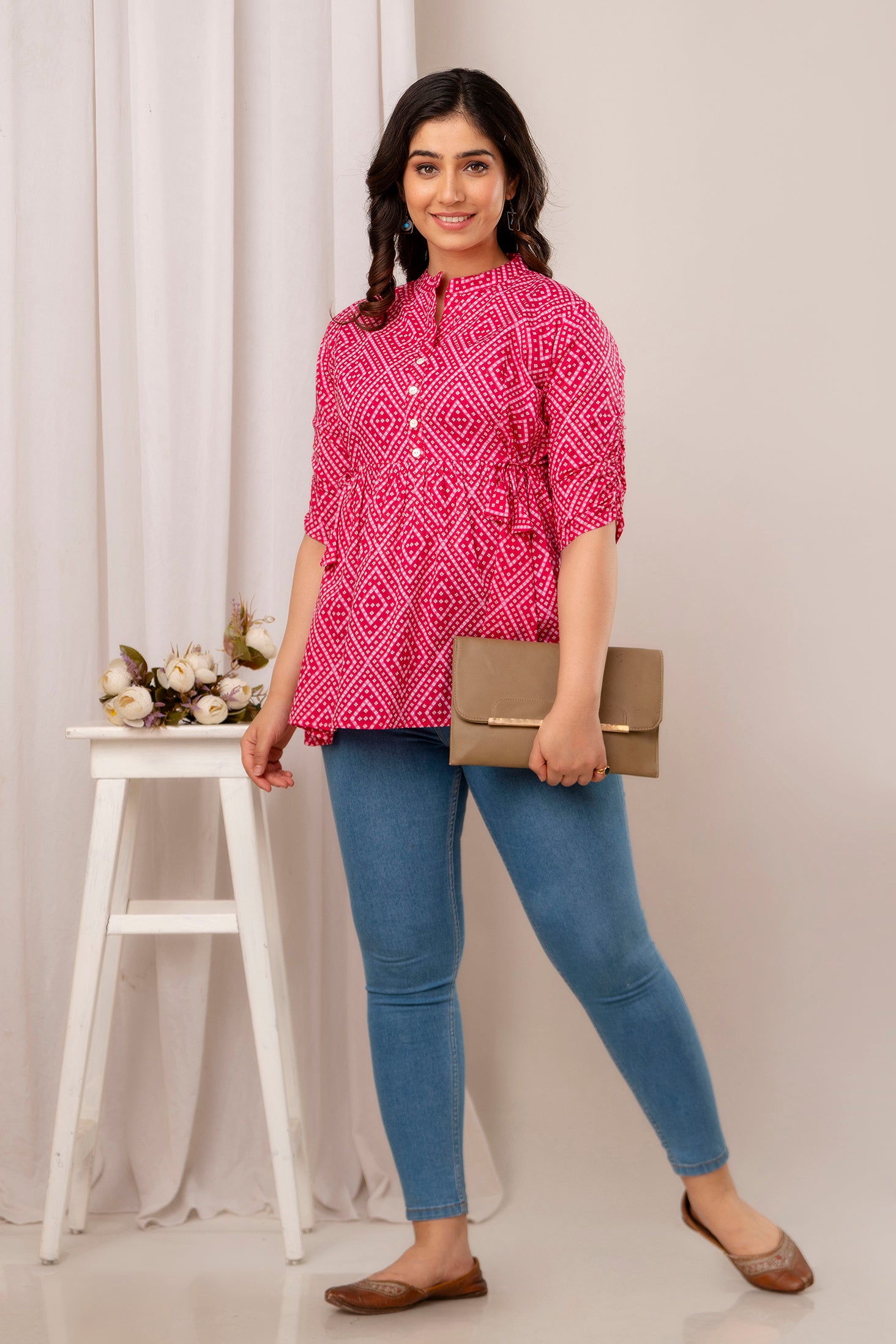Majestic Divas Ruby Ikat Peplum Top