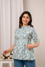 Majestic Divas Sage Bloom Peplum Top