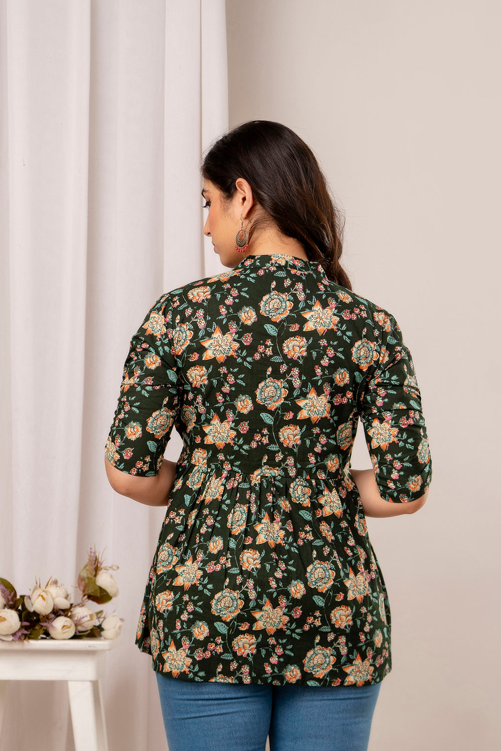 Majestic Divas Forest Bloom Peplum Top