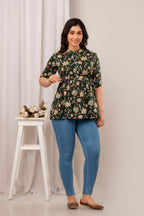 Majestic Divas Forest Bloom Peplum Top
