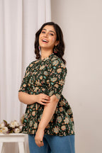Majestic Divas Forest Bloom Peplum Top