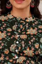 Majestic Divas Forest Bloom Peplum Top