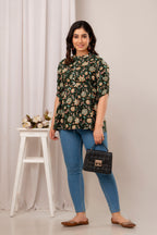 Majestic Divas Forest Bloom Peplum Top