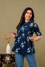 Majestic Divas Midnight Bloom Peplum Top