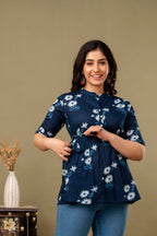 Majestic Divas Midnight Bloom Peplum Top