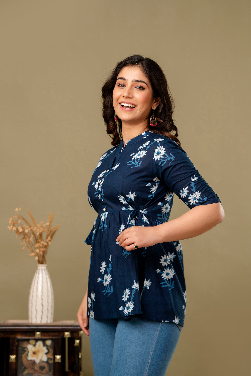 Majestic Divas Midnight Bloom Peplum Top