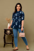 Majestic Divas Midnight Bloom Peplum Top