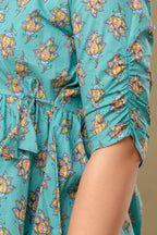 Majestic Divas Aqua Blossom Peplum Top