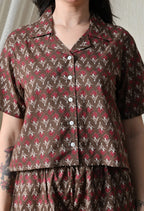 Majestic divas Cotton Brown Floral Buti Printed Co-Ord Set