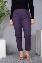 Majestic Diva's Women’s High Waist Plum Purple Tapered Pants