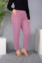 Majestic Diva's Dusty Rose High-Waist Straight Fit Pants