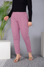 Majestic Diva's Dusty Rose High-Waist Straight Fit Pants