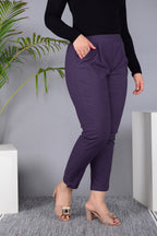 Majestic Diva's Women’s High Waist Plum Purple Tapered Pants