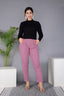 Majestic Diva's Dusty Rose High-Waist Straight Fit Pants