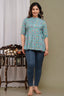 Majestic Divas Floral Printed Cotton Peplum Kurti Top for Women