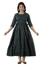 Majestic divas Rayon Bottle Green Printed Maternity Feeding Kurta Dress with Dual Zippers