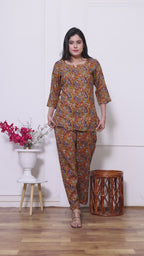Majestic Divas Mustard Yellow Paisley Co-ord Set